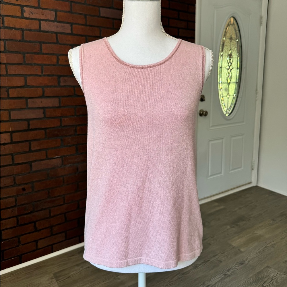 Liz Claiborne Collection‎ Pink Sleeveless Knit Tank Top Silk Blend Size S